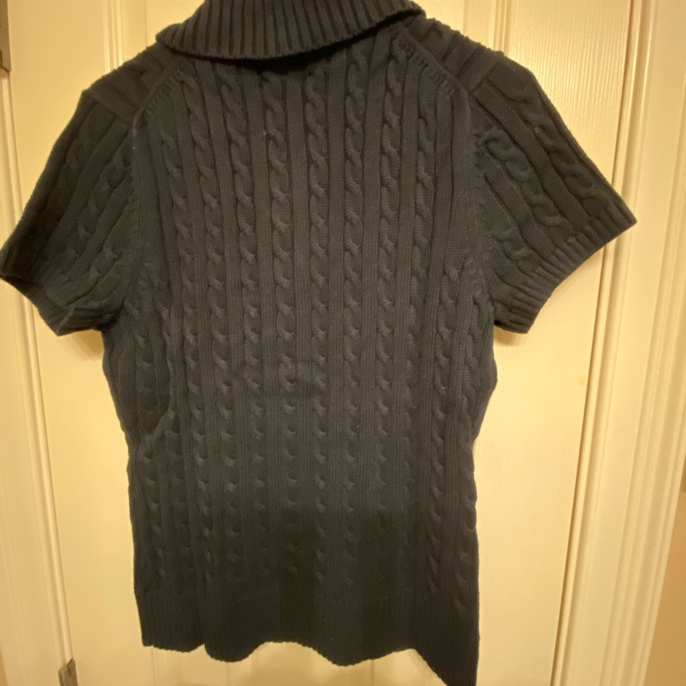 NWOT LL Bean short sleeve button down sweater - Picture 2 of 3